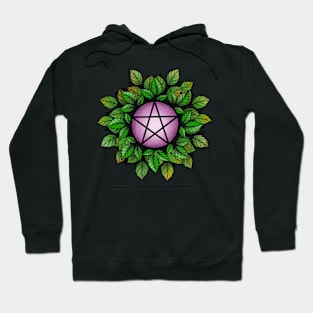 Leafy Pink Pentagram T-Shirt Hoodie